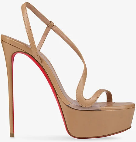 Womens Blush Rosalie Alta 150 Heeled Leather Sandals Eur 39.5 / 6.5 Uk Women