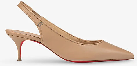 Womens Blush Sporty Kate Sling 55 Leather Heeled Pumps Eur 40 / 7 Uk Women