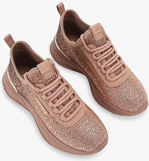 Womens Blush Swift Jewel Runner Rhinestone-Embellished Woven Low-Top Trainers Eur 37 / 4 Uk Women - Image 2