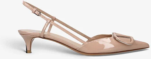 Womens Blush Vlogo 40 Patent-Leather Slingback Courts Eur 39 / 6 Uk Women