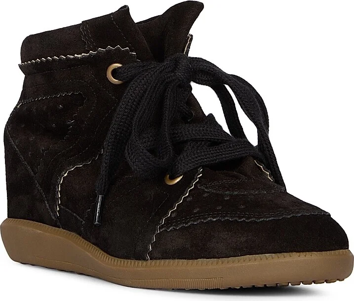 Women's Bobby Suede High-Top Sneakers - Black - Size 5 - Image 2
