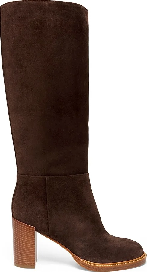 Women's Bocca 75MM Suede Boots - Chocolate - Size 7.5