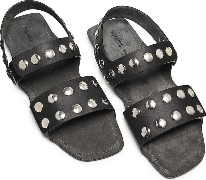 Women's Boden Leather Studded Sandals - Black - Size 6 - Image 4