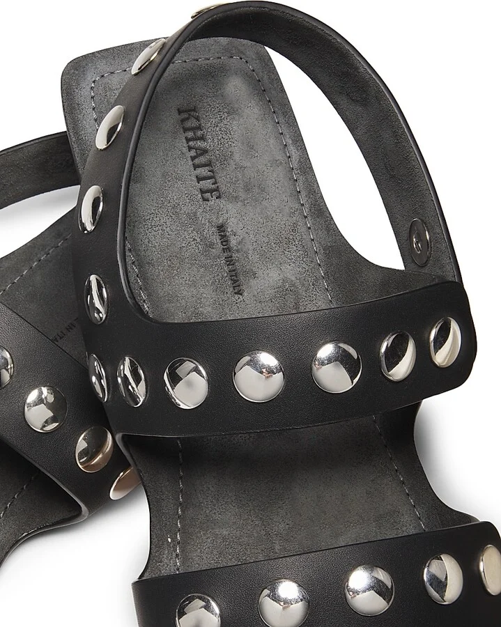 Women's Boden Leather Studded Sandals - Black - Size 6 - Image 5