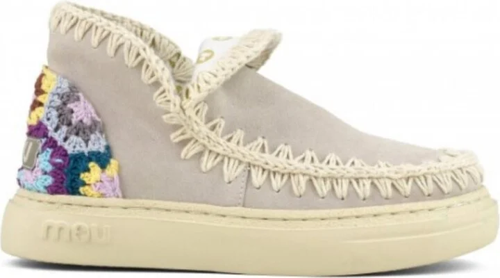Women's Bold Eskimo Sneaker With Crochet Heel In Chalk