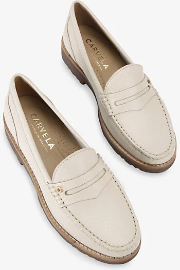 Womens Bone Alba Cut-Out Strap Leather Loafers Eur 37 / 4 Uk Women - Image 2