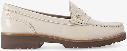 Womens Bone Alba Cut-Out Strap Leather Loafers Eur 37 / 4 Uk Women