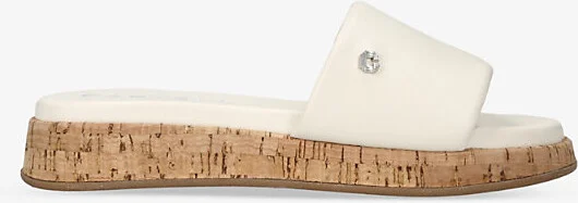 Womens Bone C-Stud-Embellished Flat-Sole Faux-Leather Mules Eur 38/5 Uk Women