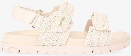 Womens Bone Carvela Sardinia Logo-Embellished Woven Sandals Eur 37 / 4 Uk Women
