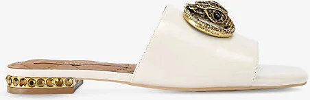 Womens Bone Chelsea Patent-Leather Flat Sandals Eur 41 / 8 Uk Women