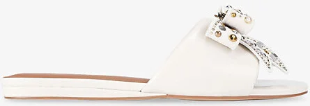 Womens Bone/Comb Kensington Bow Patent-Leather Sandals Eur 37 / 4 Uk Women