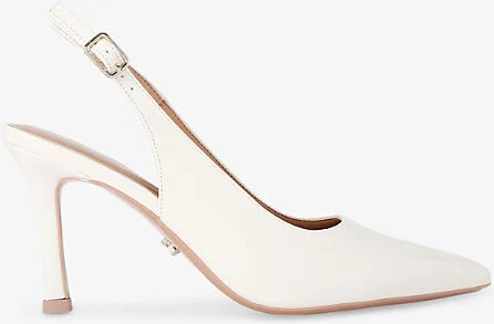 Womens Bone Corletta Slingback Logo-Embellished Woven Heeled Courts Eur 38/5 Uk Women