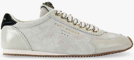 Womens Bone Islington Eagle-Embellished Leather Trainers Eur 41 / 8 Uk Women
