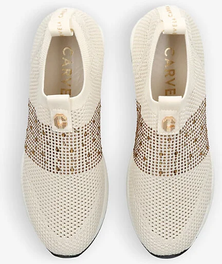 Womens Bone Janeiro 2 Crystal-Embellished Knitted Trainers Eur 39 / 6 Uk Women - Image 2