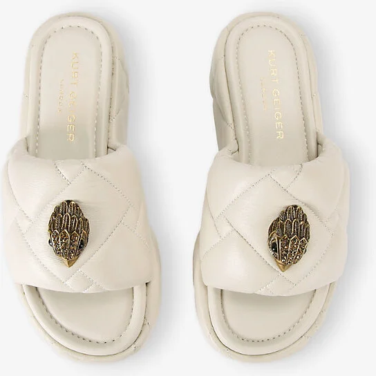 Womens Bone Kensington Puff Flatform Leather Sandals Eur 40 / 7 Uk Women - Image 2