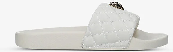 Womens Bone Meena Eagle Embellished Quilted Rubber Sliders Eur 37 / 4 Uk Women