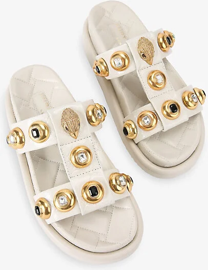 Womens Bone Orson Stud-Embellished Leather Sandals Eur 38/5 Uk Women - Image 2