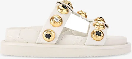Womens Bone Orson Stud-Embellished Leather Sandals Eur 38/5 Uk Women