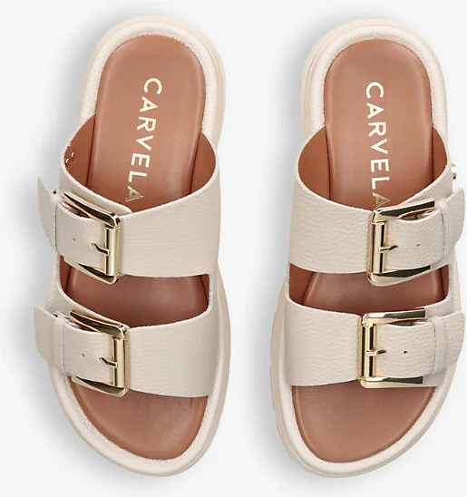 Womens Bone Pavilion Buckle-Strap Leather Sandals Eur 37 / 4 Uk Women - Image 2