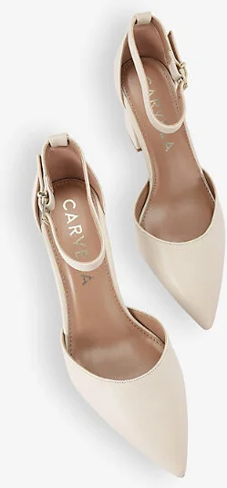 Womens Bone Refined Heeled Faux-Leather Courts Eur 37 / 4 Uk Women - Image 2