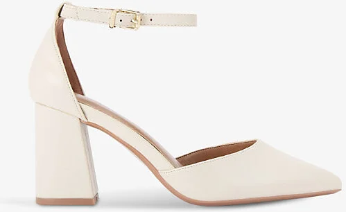 Womens Bone Refined Heeled Faux-Leather Courts Eur 37 / 4 Uk Women