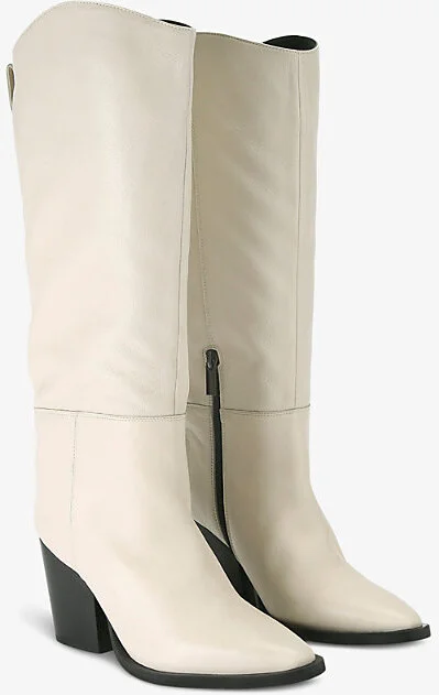 Womens Bone Reign Pointed-Toe Leather Knee-High Boots Eur 41 / 8 Uk Women - Image 2