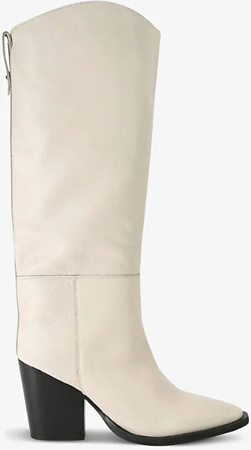 Womens Bone Reign Pointed-Toe Leather Knee-High Boots Eur 41 / 8 Uk Women