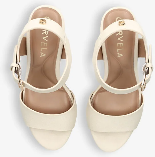 Womens Bone Sadie 2 Logo-Embellished Faux-Leather Heeled Sandals Eur 37 / 4 Uk Women - Image 2