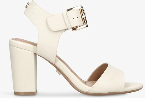 Womens Bone Sadie 2 Logo-Embellished Faux-Leather Heeled Sandals Eur 37 / 4 Uk Women