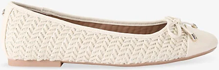 Womens Bone Sardinia Faux-Leather Ballet Flats Eur 37 / 4 Uk Women