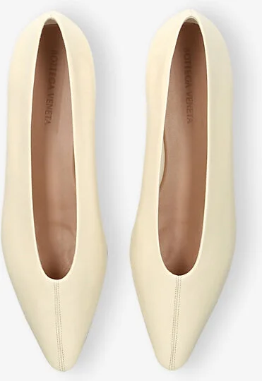 Womens Bone Sofia Flat Leather Ballerina Pumps Eur 36 / 3 Uk Women - Image 2