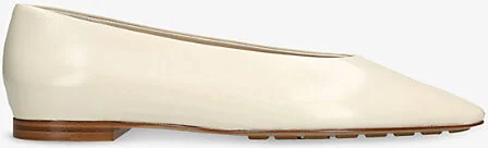 Womens Bone Sofia Flat Leather Ballerina Pumps Eur 36 / 3 Uk Women