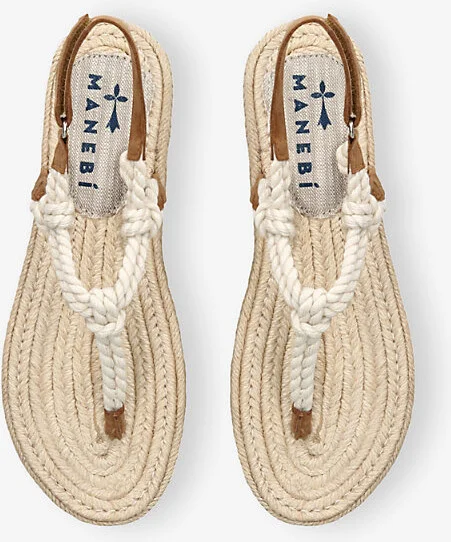 Womens Bone Twisted-Rope Jute Sandals Eur 40 / 7 Uk Women - Image 2