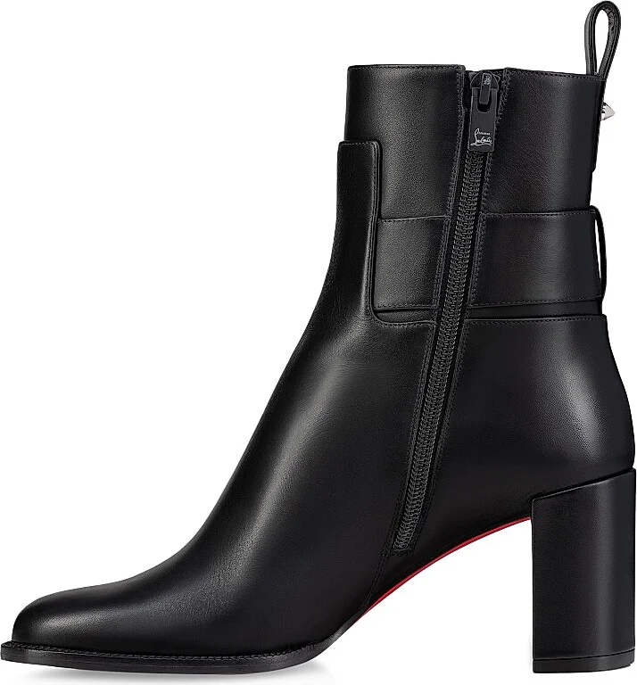 Women's Booty Lock 70MM Leather Boots - Black - Size 4 - Image 3
