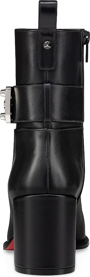 Women's Booty Lock 70MM Leather Boots - Black - Size 4 - Image 4