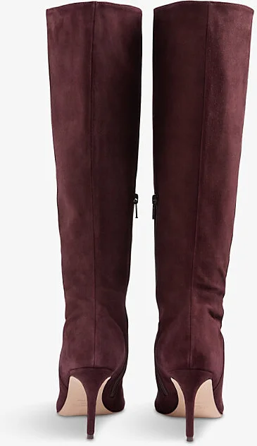 Womens Bor-Bordeaux Astrid Stiletto-Heel Suede Knee-High Tboots Eur 35 / 2 Uk Women - Image 2