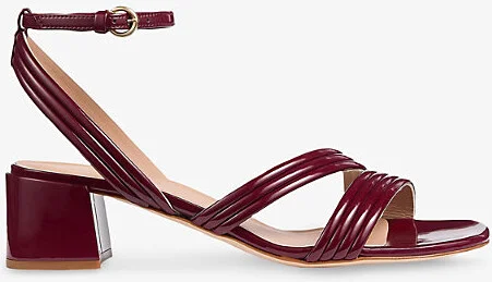 Womens Bor-Bordeaux Etta Patent Faux-Leather Heeled Sandals Eur 37 / 4 Uk Women