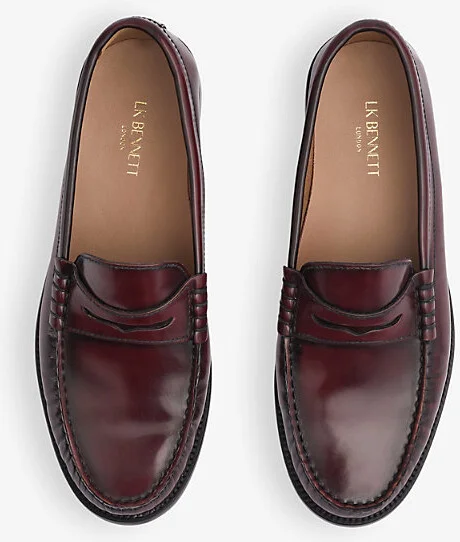 Womens Bor-Bordeaux Solo Penny-Trim Flat Leather Loafers Eur 39 / 6 Uk Women - Image 2