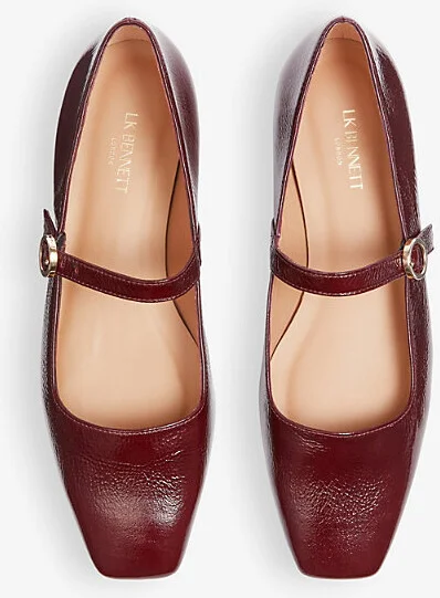 Womens Bor-Bordeaux Willow Buckled Patent-Leather Mary Jane Flats Eur 35 / 2 Uk Women - Image 2