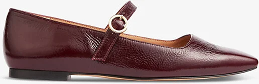 Womens Bor-Bordeaux Willow Buckled Patent-Leather Mary Jane Flats Eur 35 / 2 Uk Women