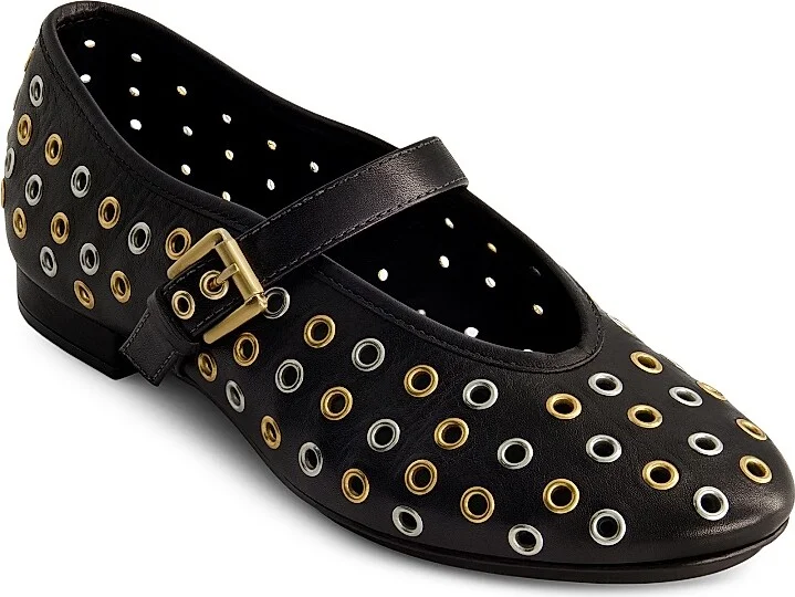 Women's Borden Grommet Mary Jane Flats - Black - Size 6 - Image 2