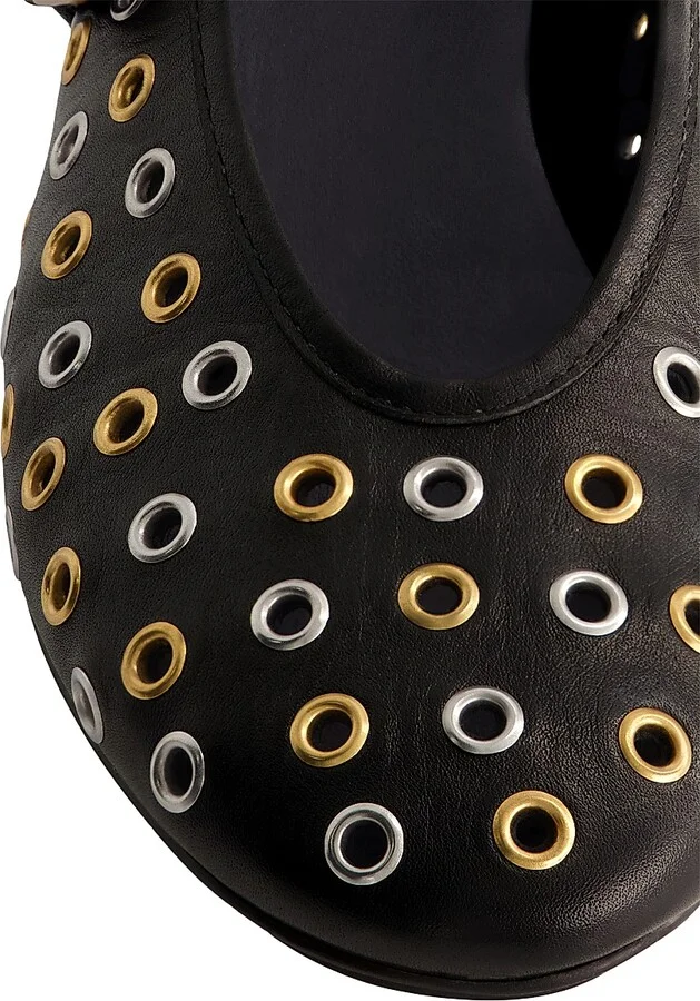 Women's Borden Grommet Mary Jane Flats - Black - Size 6 - Image 6