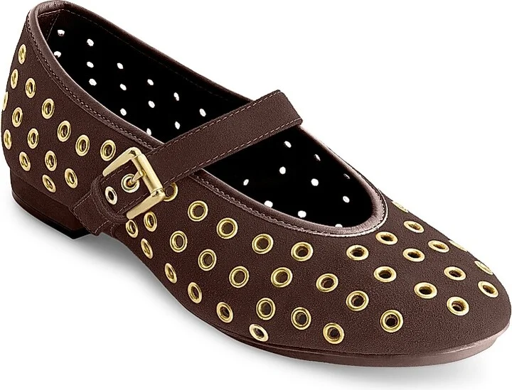 Women's Borden Grommet Mary Jane Flats - Dark Chocolate - Size 6 - Image 2