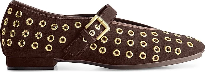 Women's Borden Grommet Mary Jane Flats - Dark Chocolate - Size 6