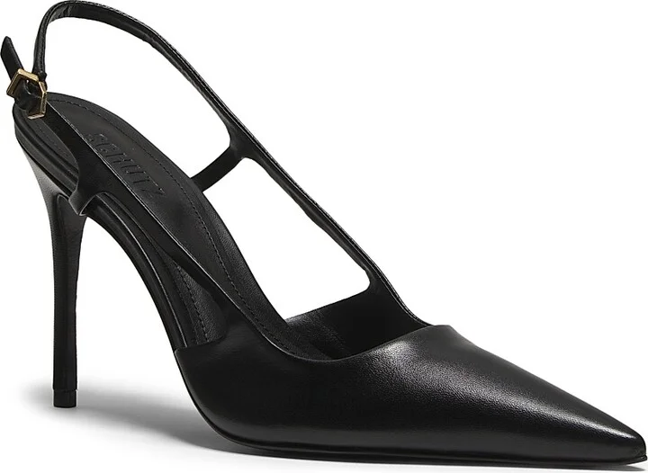 Women's Boris 100MM Leather Slingback Pumps - Black - Size 6.5 - Image 2