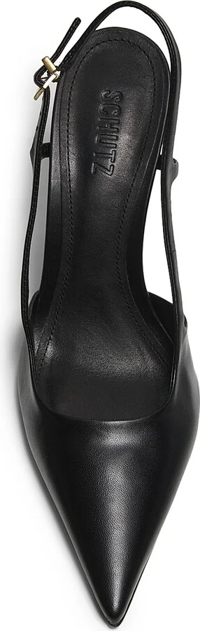 Women's Boris 100MM Leather Slingback Pumps - Black - Size 6.5 - Image 4