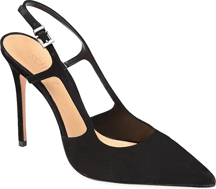 Women's Boris 75MM Suede Slingback Pumps - Black - Size 5.5 - Image 2