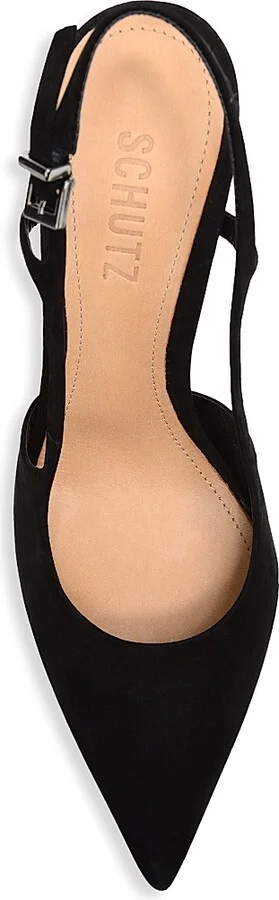 Women's Boris 75MM Suede Slingback Pumps - Black - Size 5.5 - Image 4