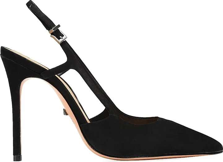 Women's Boris 75MM Suede Slingback Pumps - Black - Size 5.5