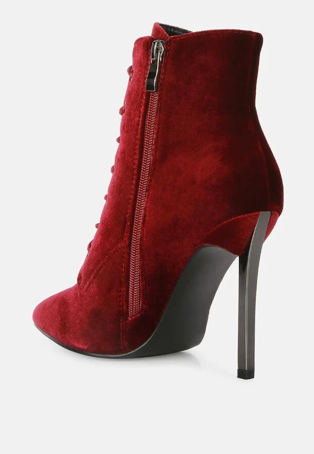 Womens bornsta velvet high heeled velvet boots - Image 3